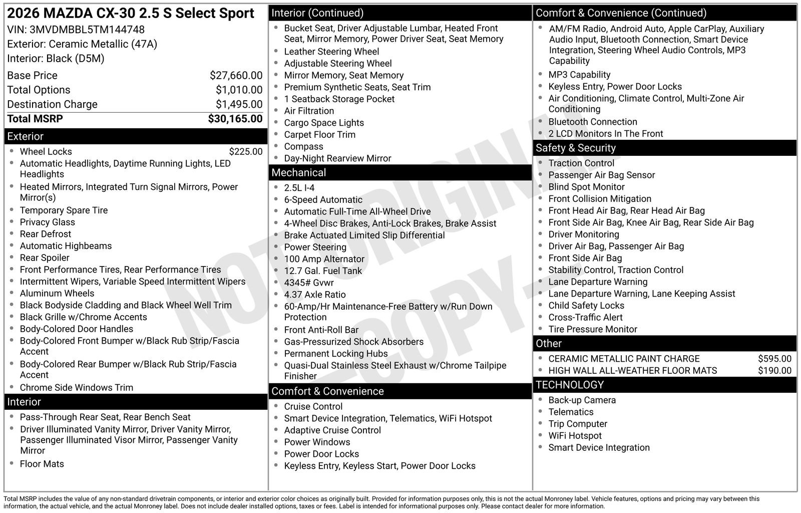 New 2026 MAZDA CX-30 AWD 2.5 S w/ Select Sport Pkg image 4