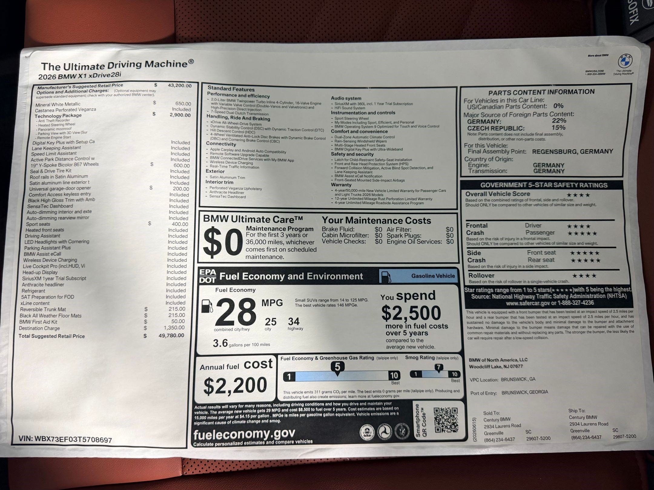 New 2026 BMW X1 xDrive28i w/ Technology Package AWD/4WD image 21