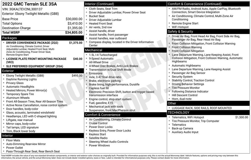 Used 2022 GMC Terrain SLE w/ Driver Convenience Package image 40