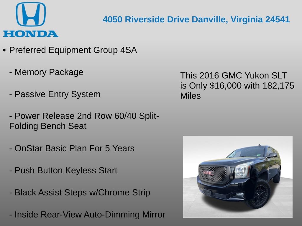 Used 2016 GMC Yukon SLT w/ Open Road Package image 7