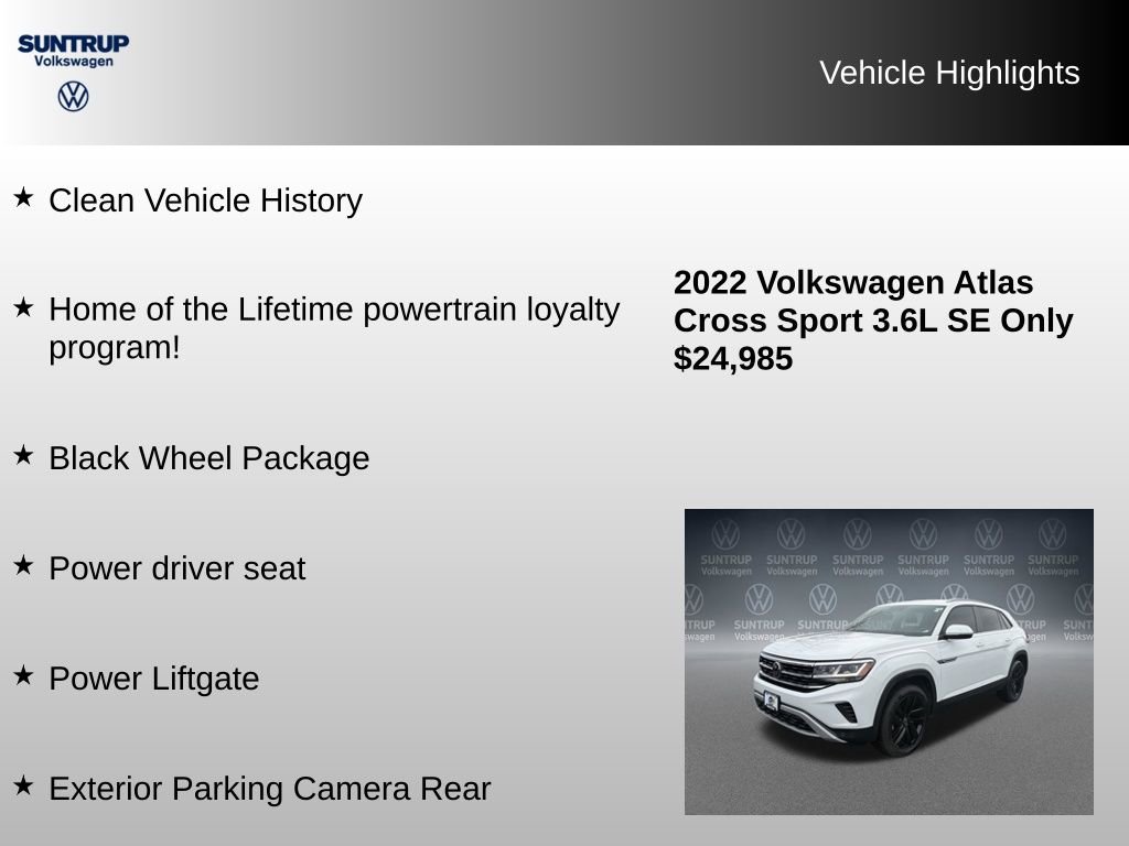 Used 2022 Volkswagen Atlas Cross Sport SE w/ Black Wheel Package image 8