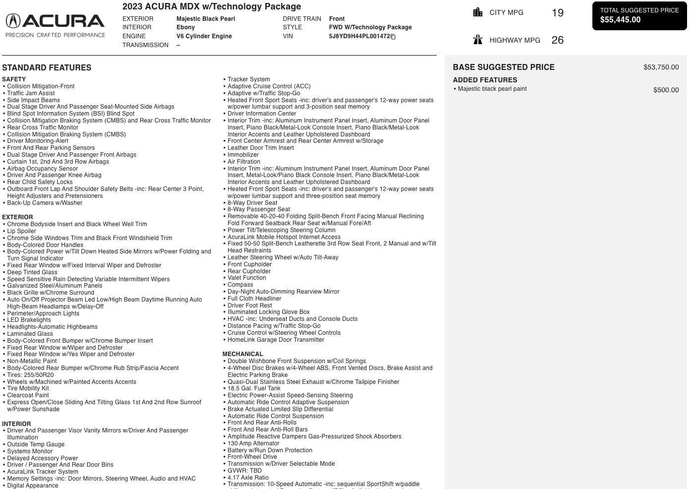 Used 2023 Acura MDX FWD w/ Technology Package image 5