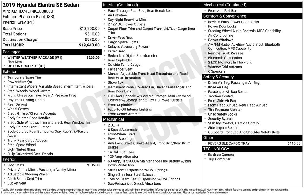Used 2019 Hyundai Elantra SE w/ Winter Weather Package FWD image 39
