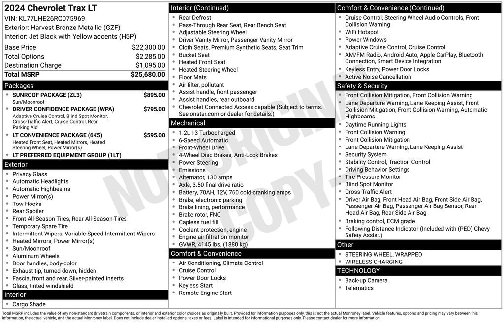 Used 2024 Chevrolet Trax LT w/ Sunroof Package FWD image 6