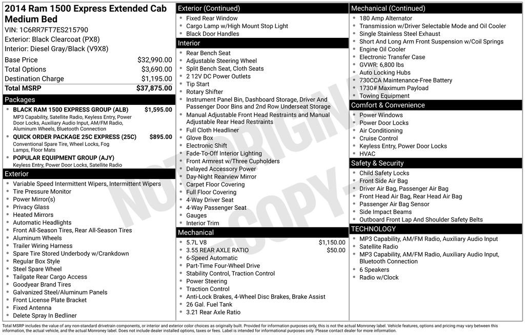 Used 2014 RAM 1500 Express w/ Black Ram 1500 Express Group AWD/4WD image 3