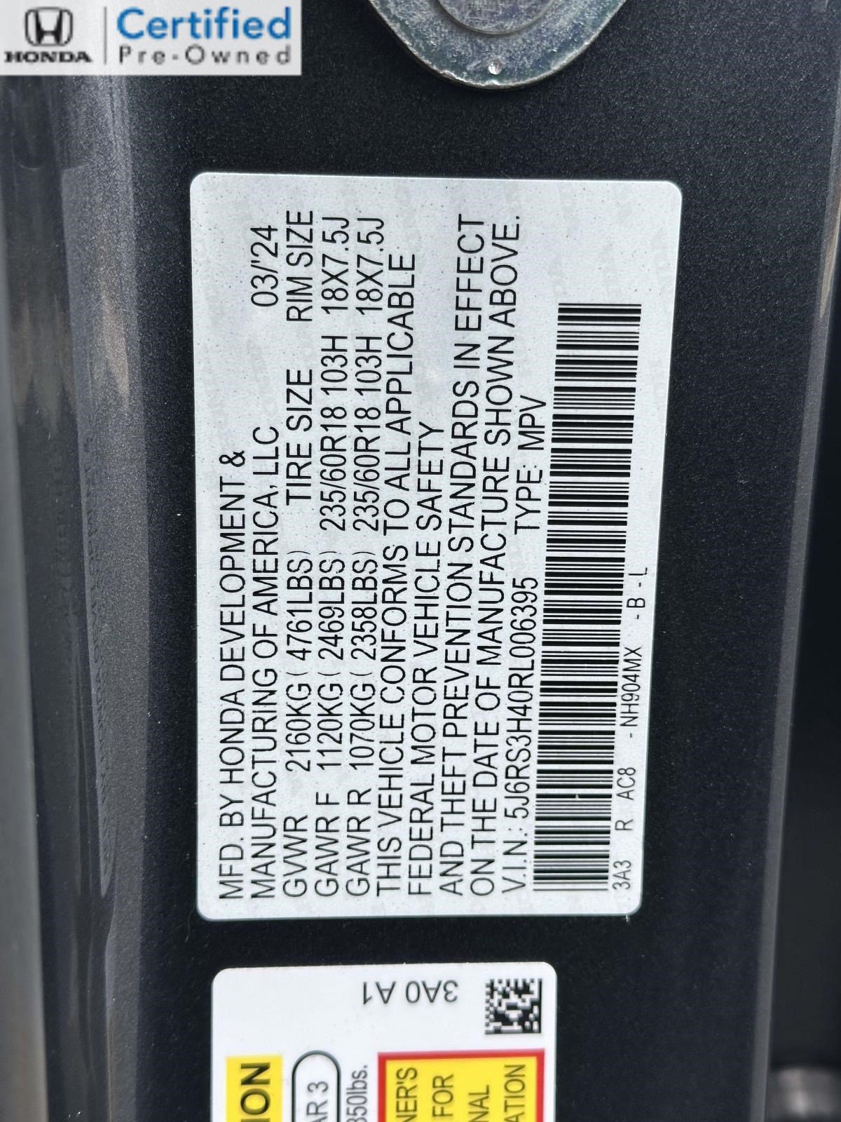Certified 2024 Honda CR-V EX image 29
