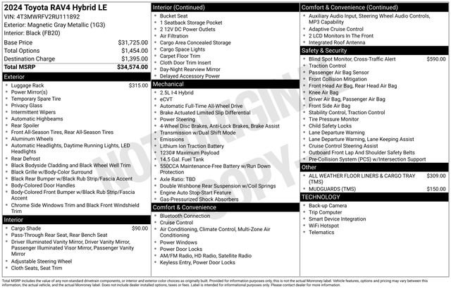 Certified 2024 Toyota RAV4 LE AWD/4WD image 35