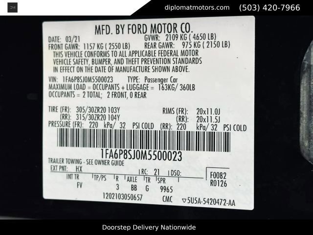 Used 2021 Ford Mustang Shelby GT500 w/ Carbon Fiber Track Pack RWD image 47