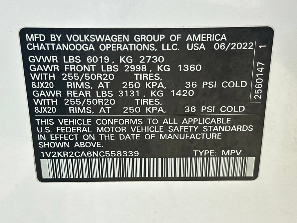 Used 2022 Volkswagen Atlas SE AWD/4WD image 35