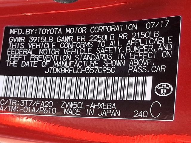 Used 2017 Toyota Prius Two w/ Prius Two Safety Plus Package FWD image 27
