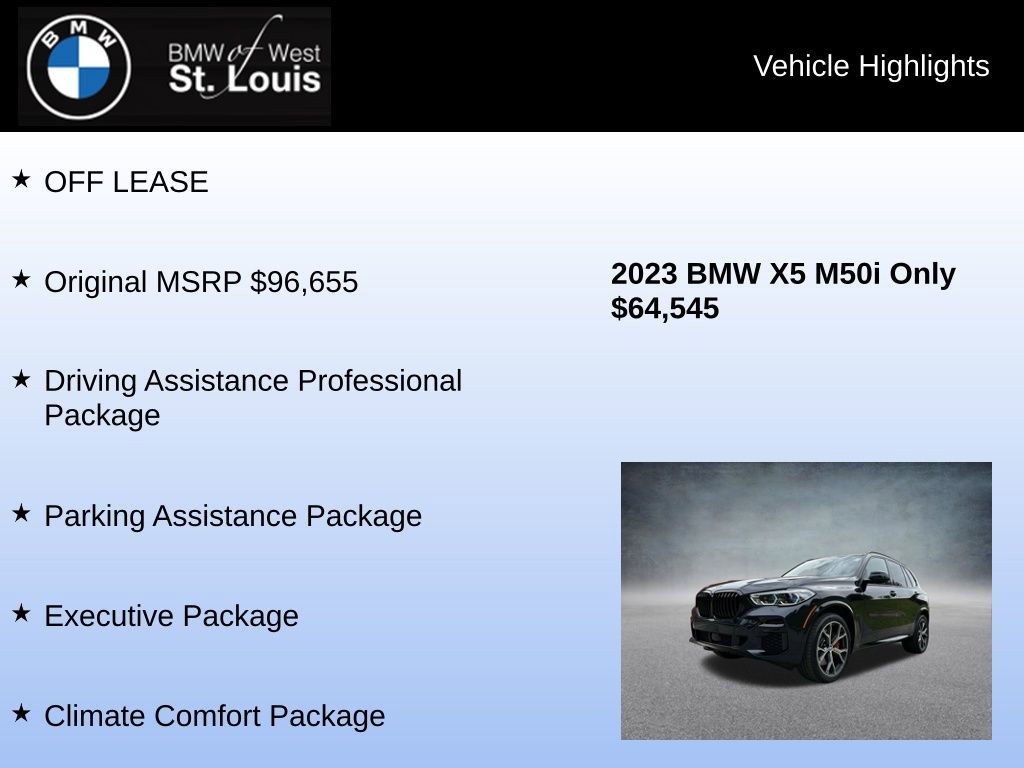 Used 2023 BMW X5 M50i w/ Executive Package AWD/4WD image 8