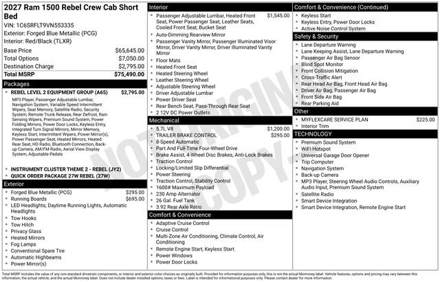 New 2027 RAM 1500 Rebel w/ Rebel Level 2 Equipment Group AWD/4WD image 42