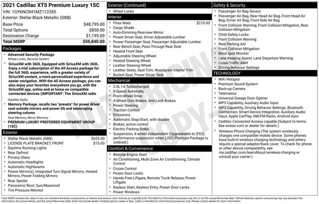Certified 2021 Cadillac XT5 Premium Luxury FWD image 28