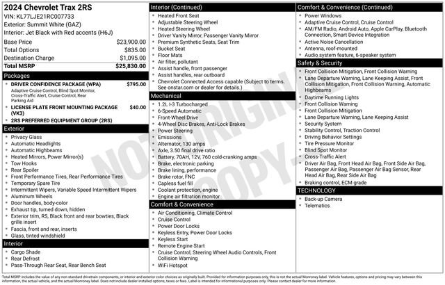 Used 2024 Chevrolet Trax RS w/ Driver Confidence Package image 15