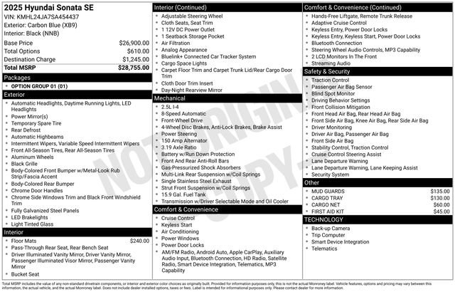 Certified 2025 Hyundai Sonata SE FWD image 32