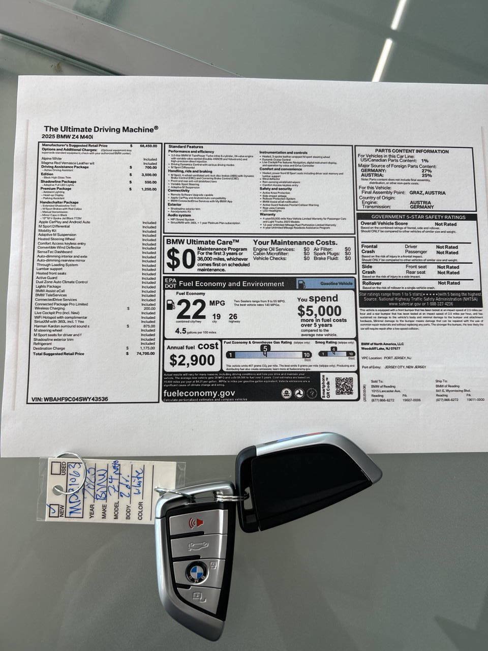 Used 2025 BMW Z4 M40i w/ Edition RWD image 65