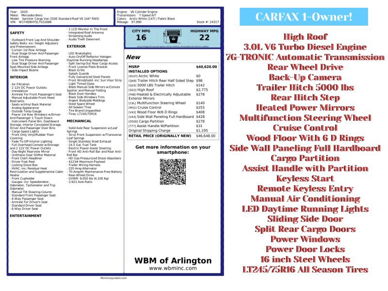 Used 2020 Mercedes-Benz Sprinter 2500 image 2