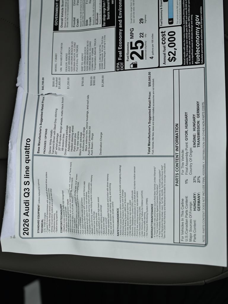 New 2026 Audi Q3 quattro 2.0T AWD/4WD image 24