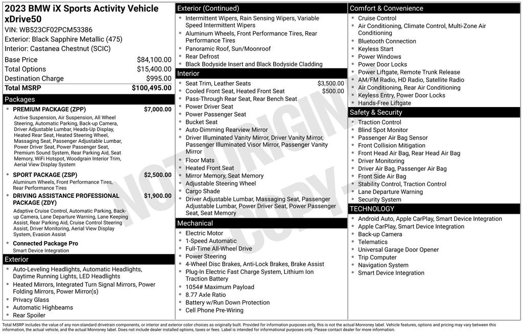 Used 2023 BMW iX xDrive50 w/ Premium Package image 7