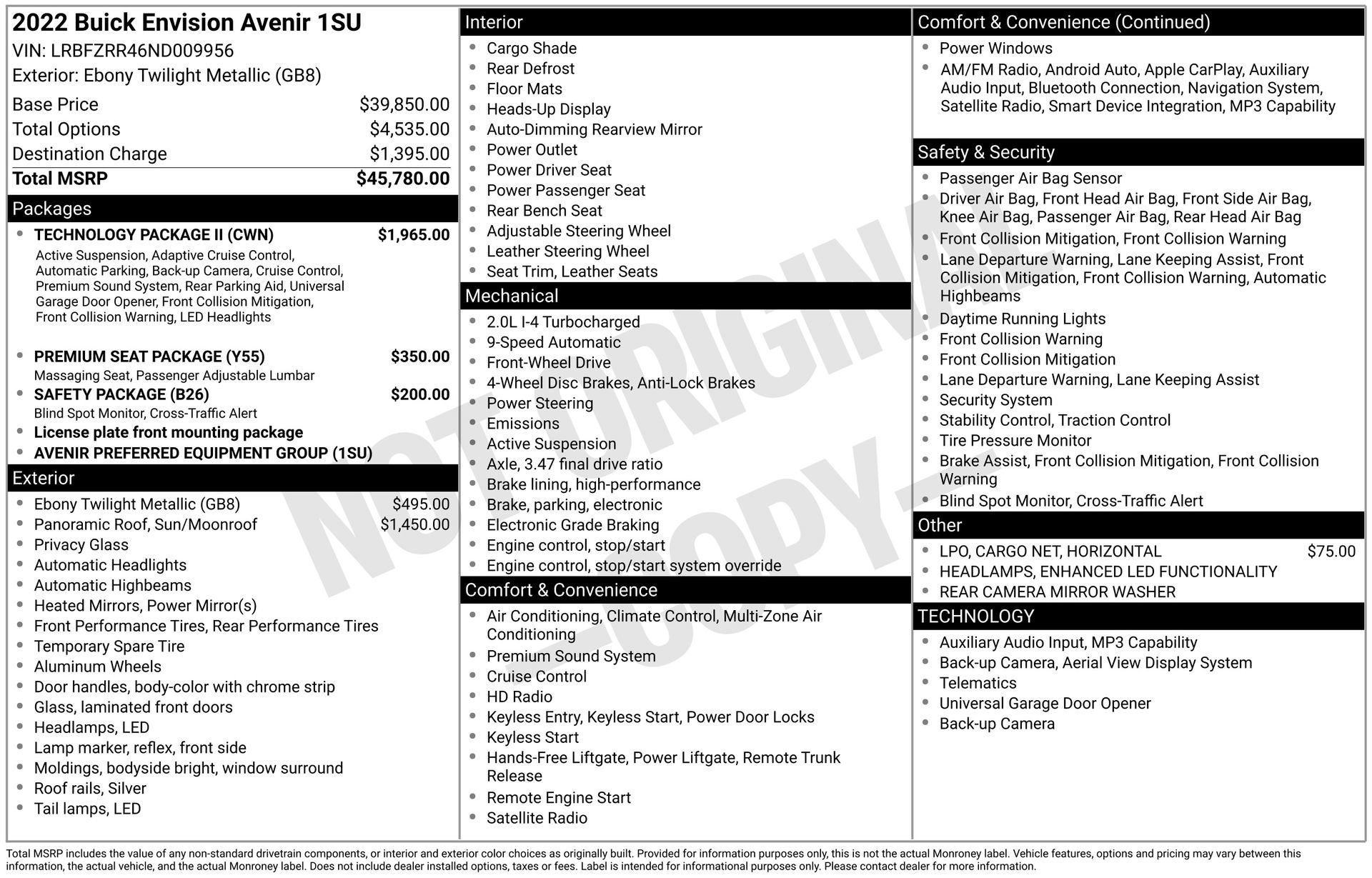 Used 2022 Buick Envision Avenir w/ Technology Package II image 33
