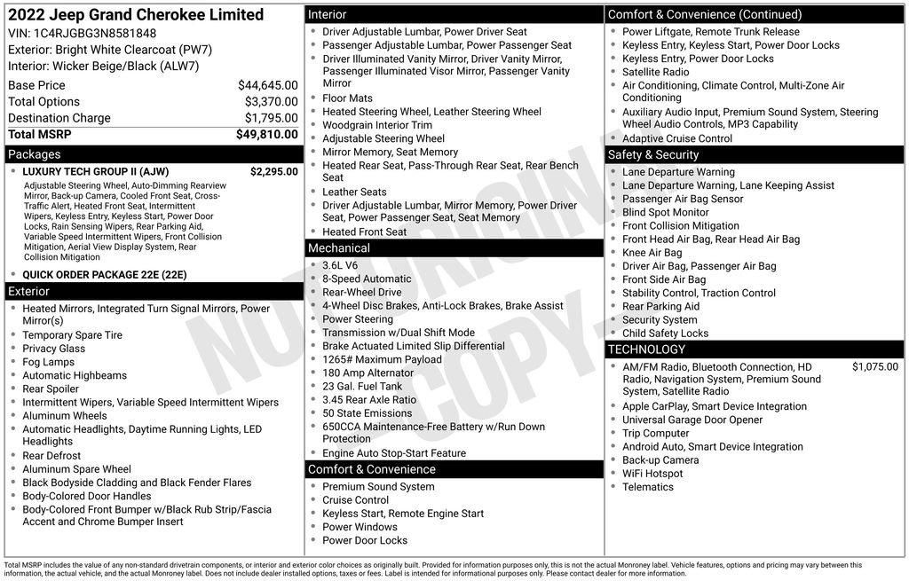 Used 2022 Jeep Grand Cherokee Limited w/ Luxury Tech Group II image 12