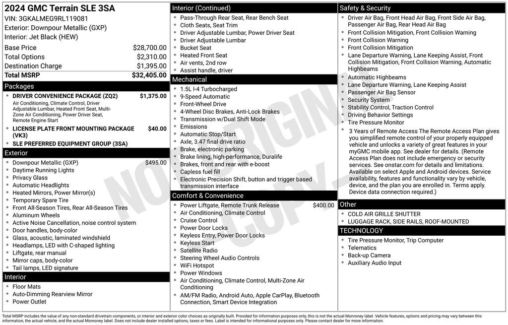 Used 2024 GMC Terrain SLE w/ Driver Convenience Package FWD image 34