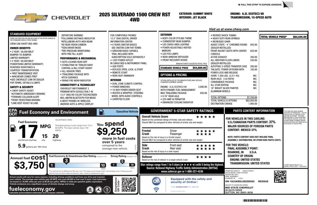 Certified 2025 Chevrolet Silverado 1500 RST w/ Max Trailering Package AWD/4WD image 4