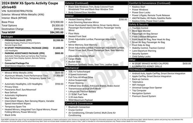 Certified 2024 BMW X6 xDrive40i w/ Premium Package AWD/4WD image 11