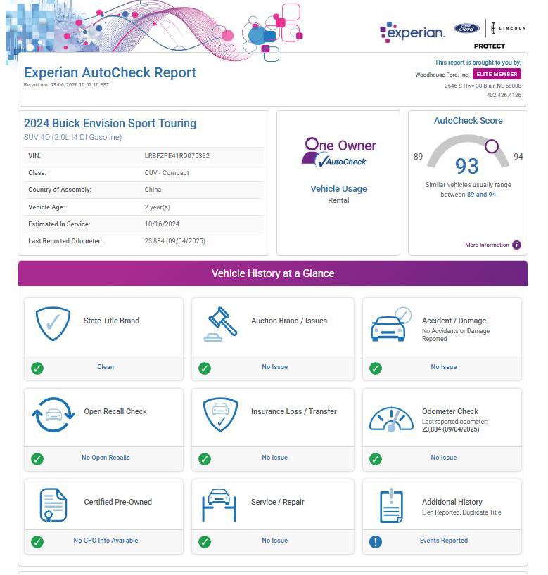 Certified 2024 Buick Envision Sport Touring AWD/4WD image 21