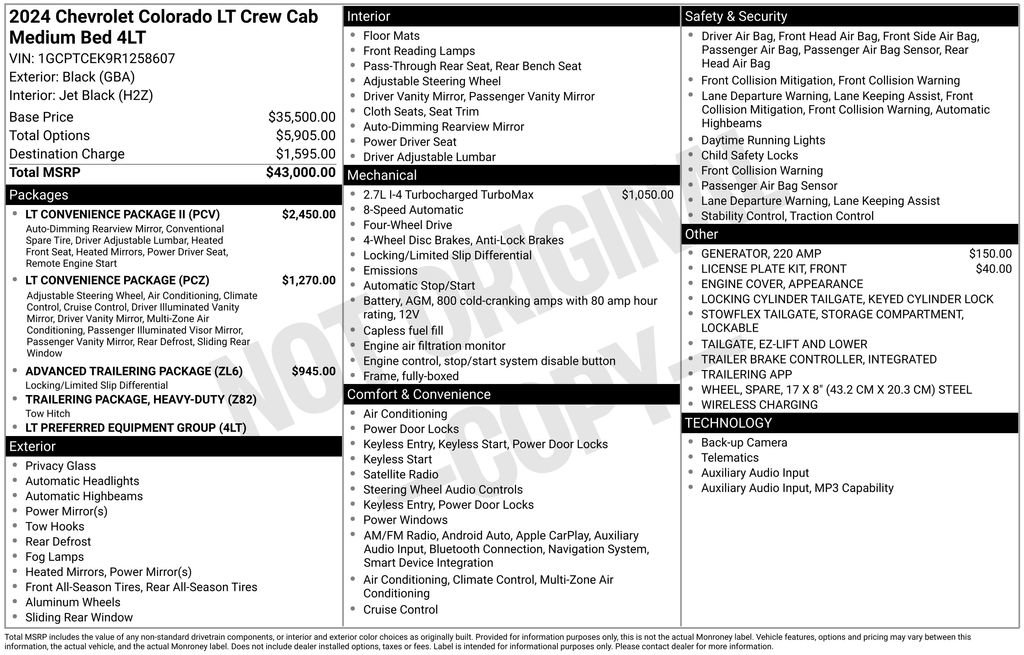 Used 2024 Chevrolet Colorado LT w/ LT Convenience Package II AWD/4WD image 31