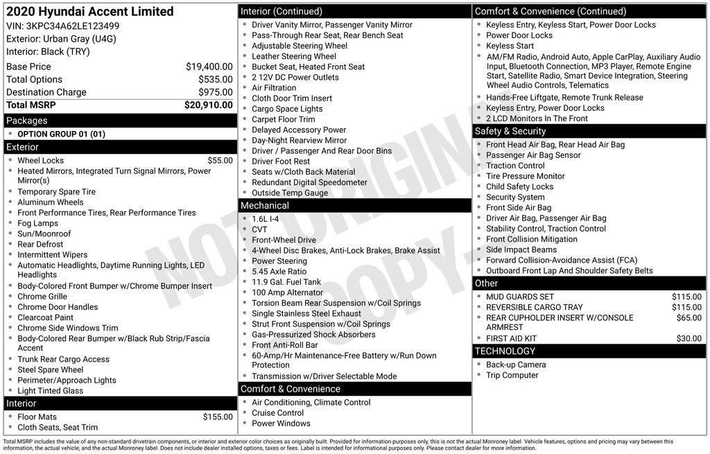 Used 2020 Hyundai Accent Limited image 17