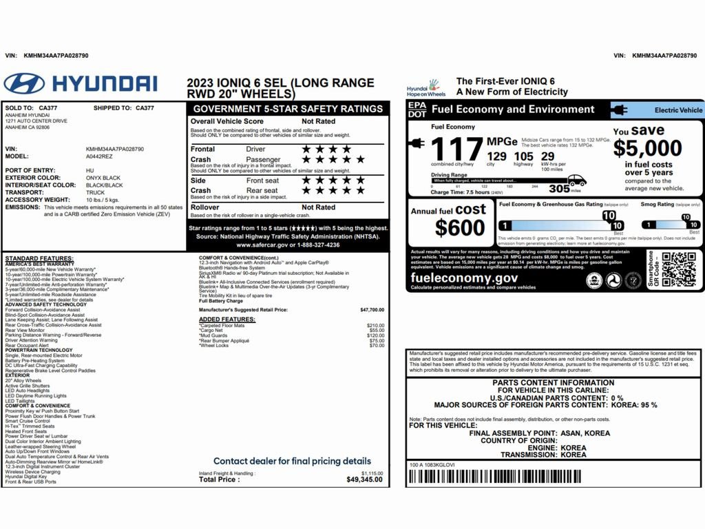 Used 2023 Hyundai Ioniq 6 SEL image 2