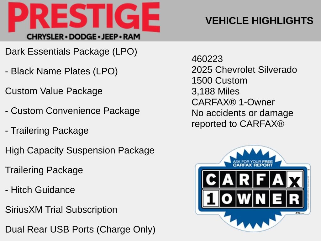 Used 2025 Chevrolet Silverado 1500 Custom w/ Turbomax Blackout Package RWD image 10