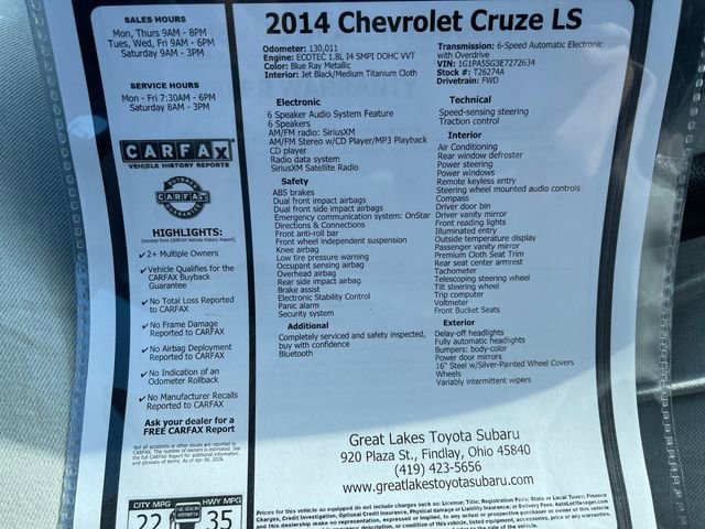 Used 2014 Chevrolet Cruze LS image 27