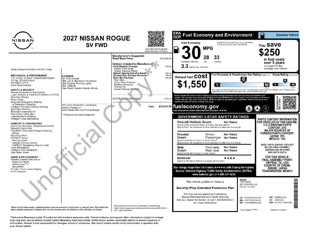 New 2027 Nissan Rogue SV w/ Cold Weather Package FWD image 4