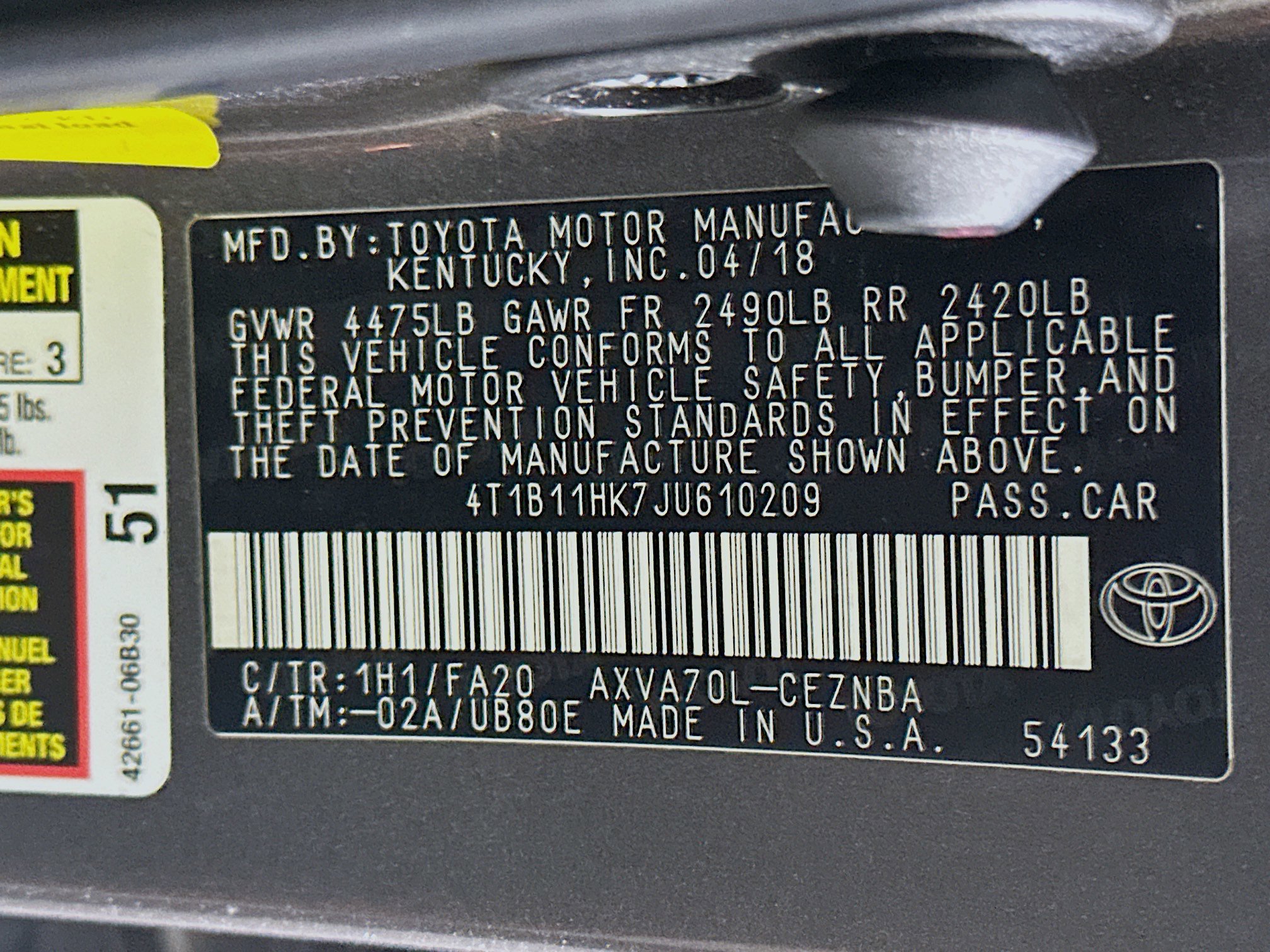 Used 2018 Toyota Camry LE image 12