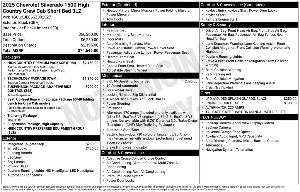 Certified 2025 Chevrolet Silverado 1500 High Country w/ High Country Premium Package AWD/4WD image 37
