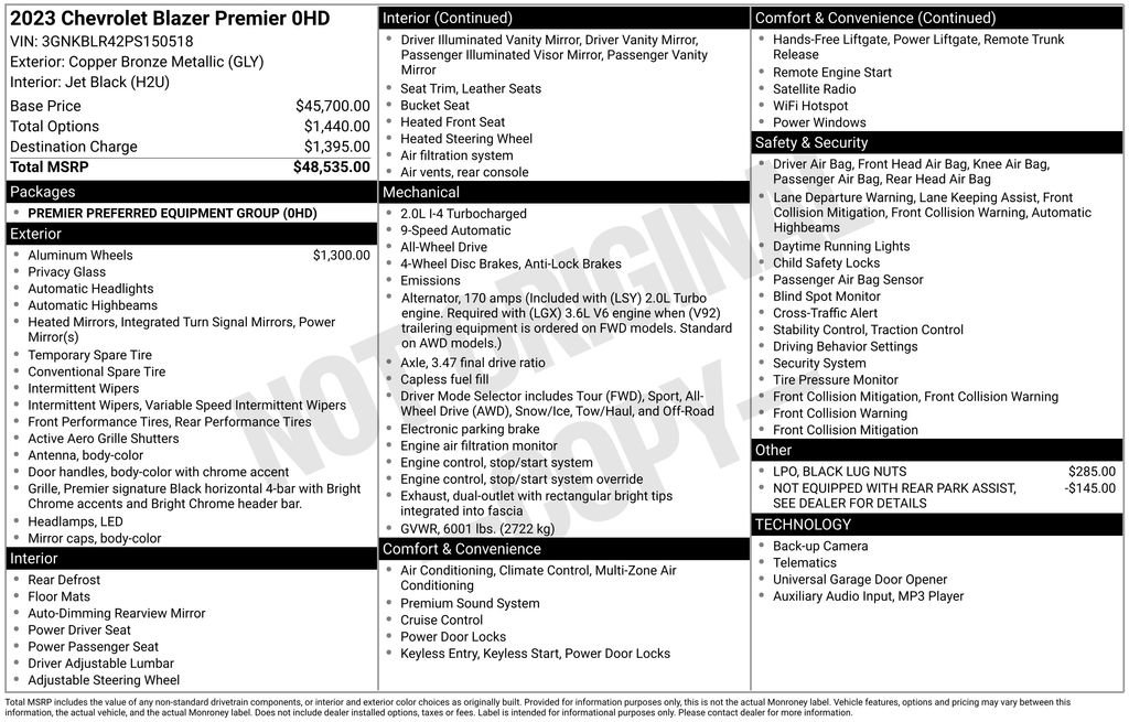 Used 2023 Chevrolet Blazer Premier image 34