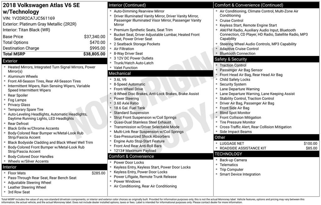 Used 2018 Volkswagen Atlas SE FWD image 41