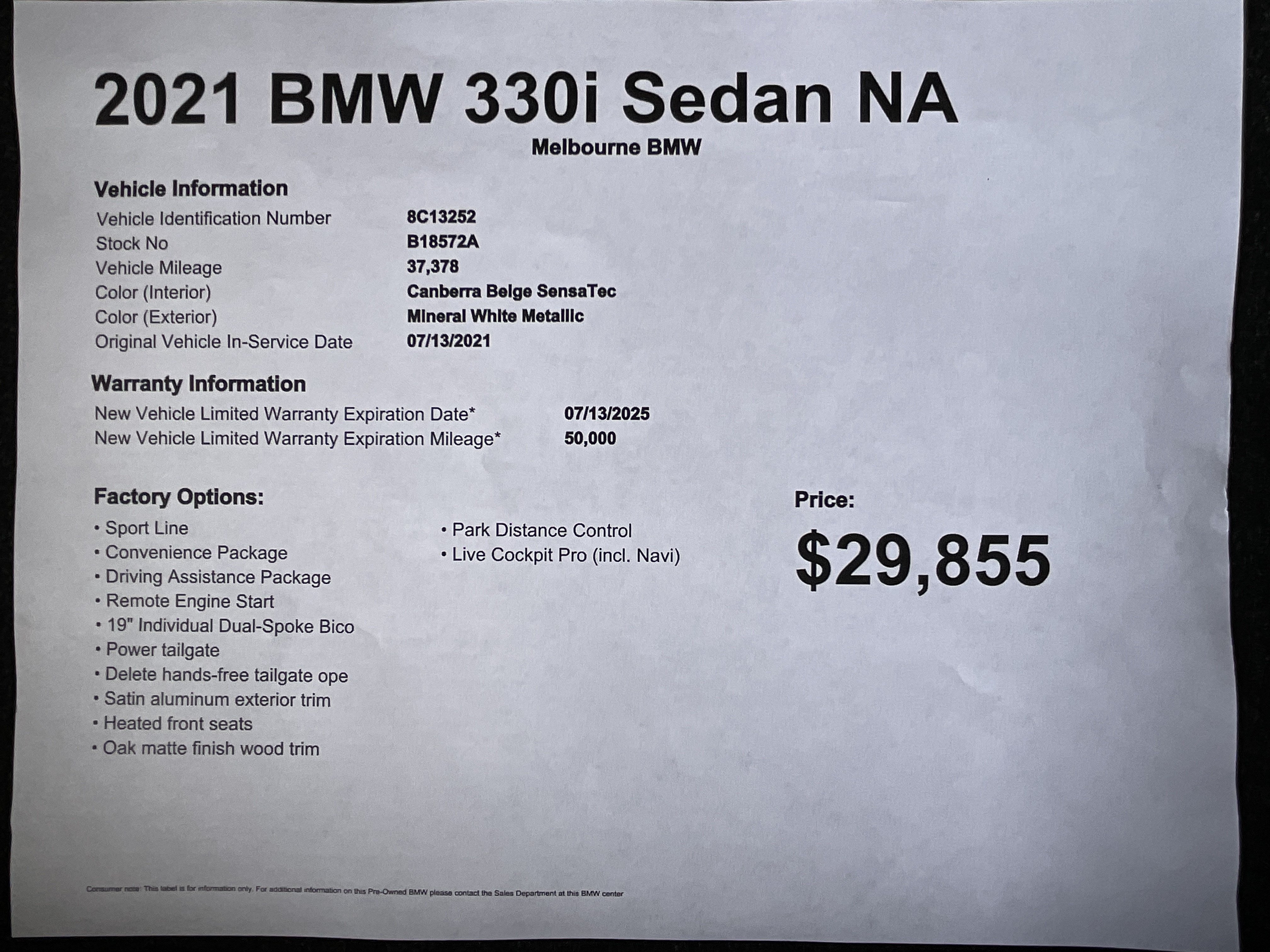 Used 2021 BMW 330i Sedan w/ Convenience Package RWD image 36