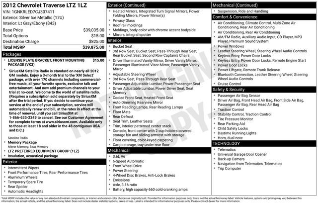 Used 2012 Chevrolet Traverse LTZ FWD image 35