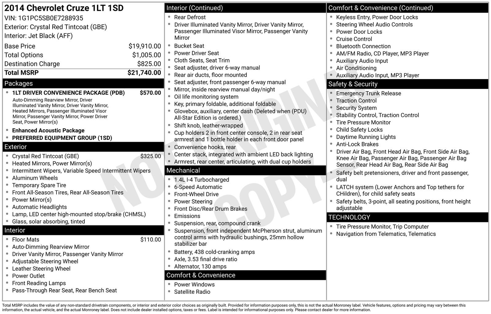 Used 2014 Chevrolet Cruze LT image 27