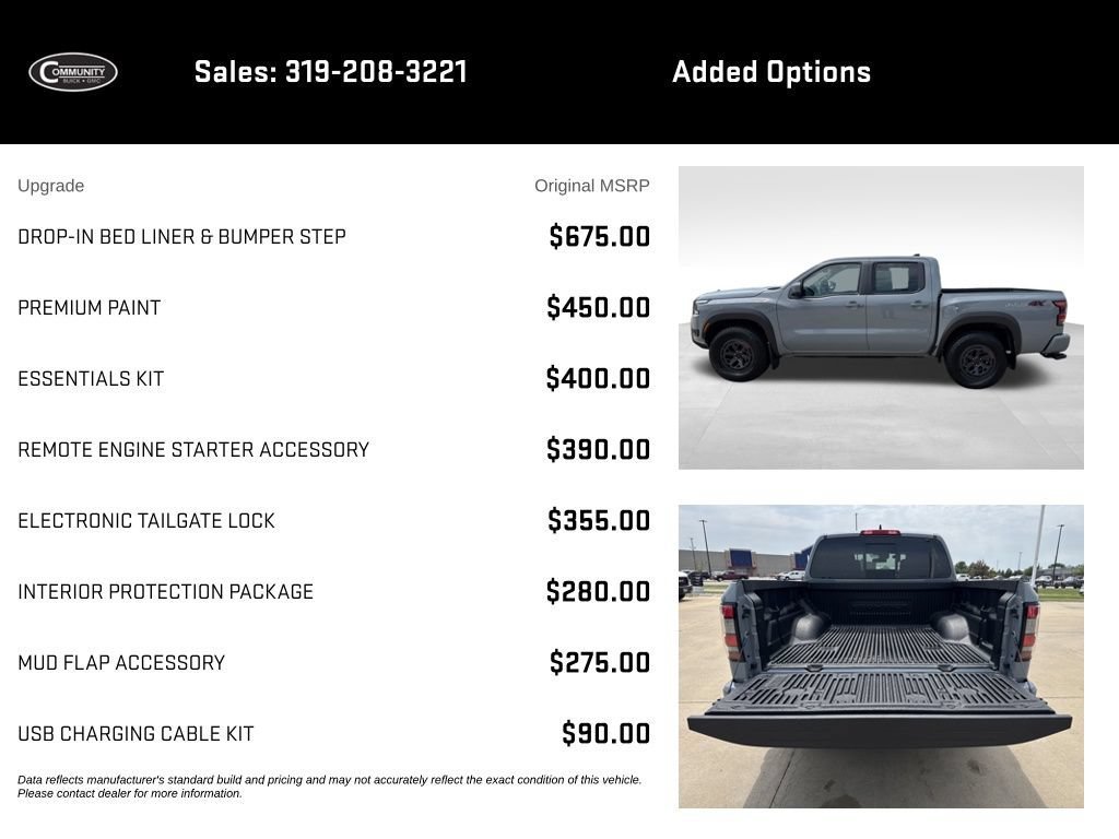 Used 2025 Nissan Frontier PRO-4X w/ Interior Protection Package AWD/4WD image 2