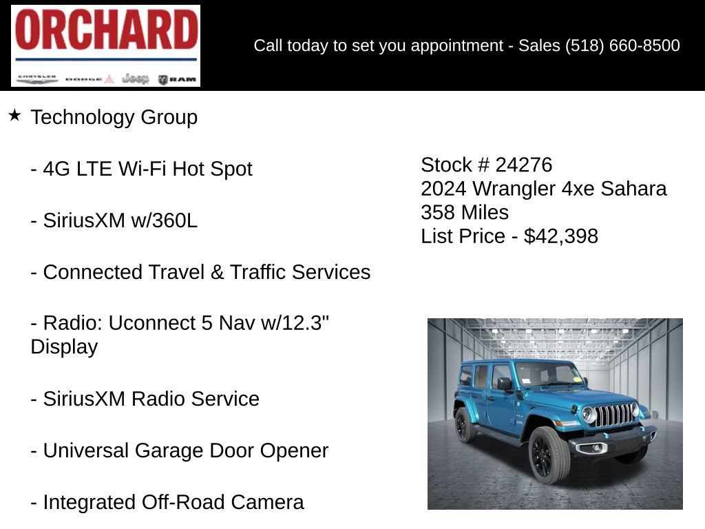 New 2024 Jeep Wrangler Unlimited Sahara w/ Technology Group AWD/4WD image 15