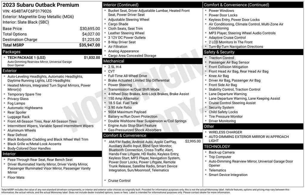Used 2023 Subaru Outback Premium w/ Tech Package 1 image 18