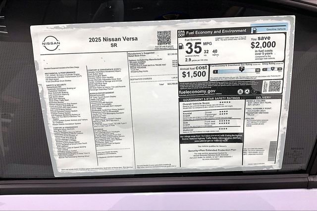 New 2025 Nissan Versa SR w/ Trunk Package image 36