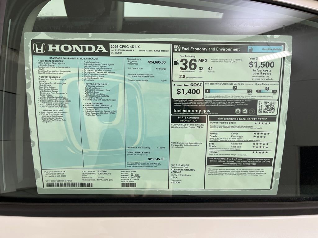 New 2026 Honda Civic LX image 39