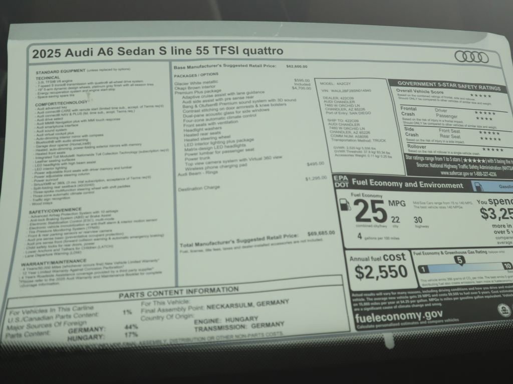 Used 2025 Audi A6 Premium Plus w/ Premium Plus Package image 10