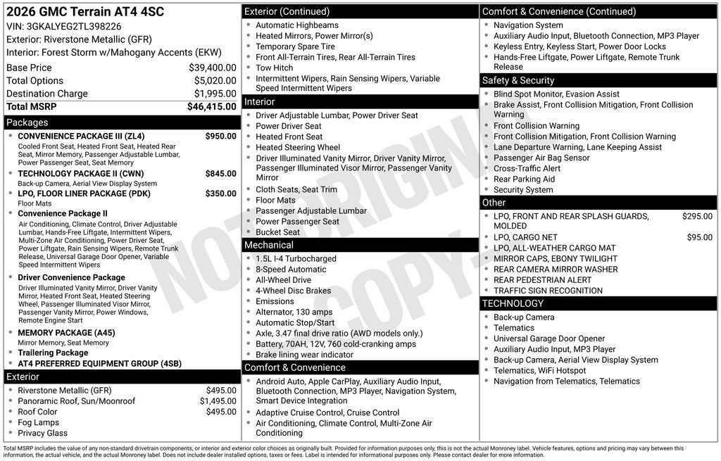 New 2026 GMC Terrain AT4 w/ Convenience Package III image 47