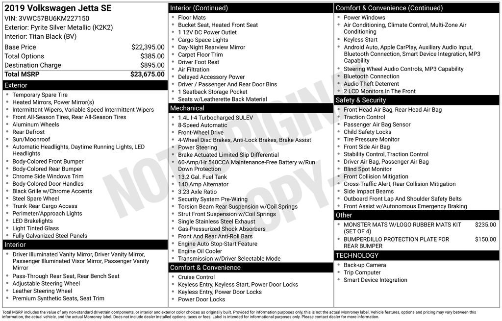 Used 2019 Volkswagen Jetta SE FWD image 7
